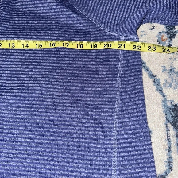 J. Jill Blue Contrast Stripe Round Neck Long Sleeve Cotton Sweater Dress sz l - Picture 10 of 11